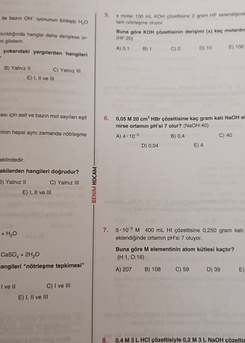 Beden AYT Kimya Soru Bankası 5 Deneme Sınavlı