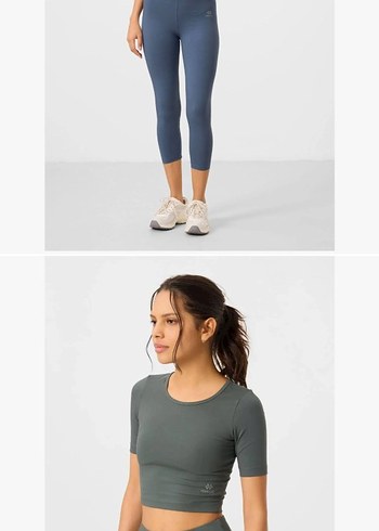 m Beden Yüksek Bel Kapri-Crop Slim Fit Kadın Tayt