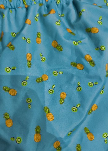 Erkek Renkli Mavi Mini Bağcıklı Şort - Görsel 2