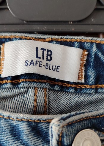 xs Beden mavi Renk Kadın Mavi Denim Midi Boy Bol Kesim Jean