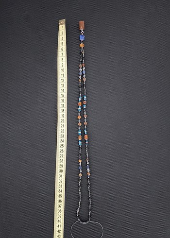 Fosilli Baltık Damla Kehribar-Karışık Doğaltaş Bohem Kolye - Görsel 2