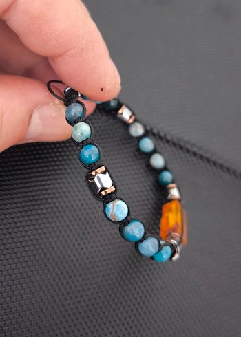 Natürel Damla Kehribar-APATİT Doğaltaş Bileklik - Görsel 8