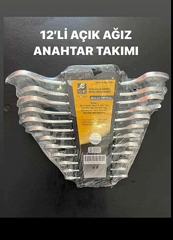 12 ADET KARBON ÇELİK ÜRETİM DÜZ YILDIZ ANAHTAR TAKIM SET 