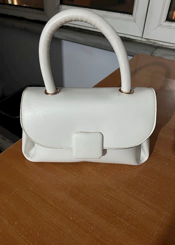 Beyaz Deri Kadın El Çantası - Görsel 2