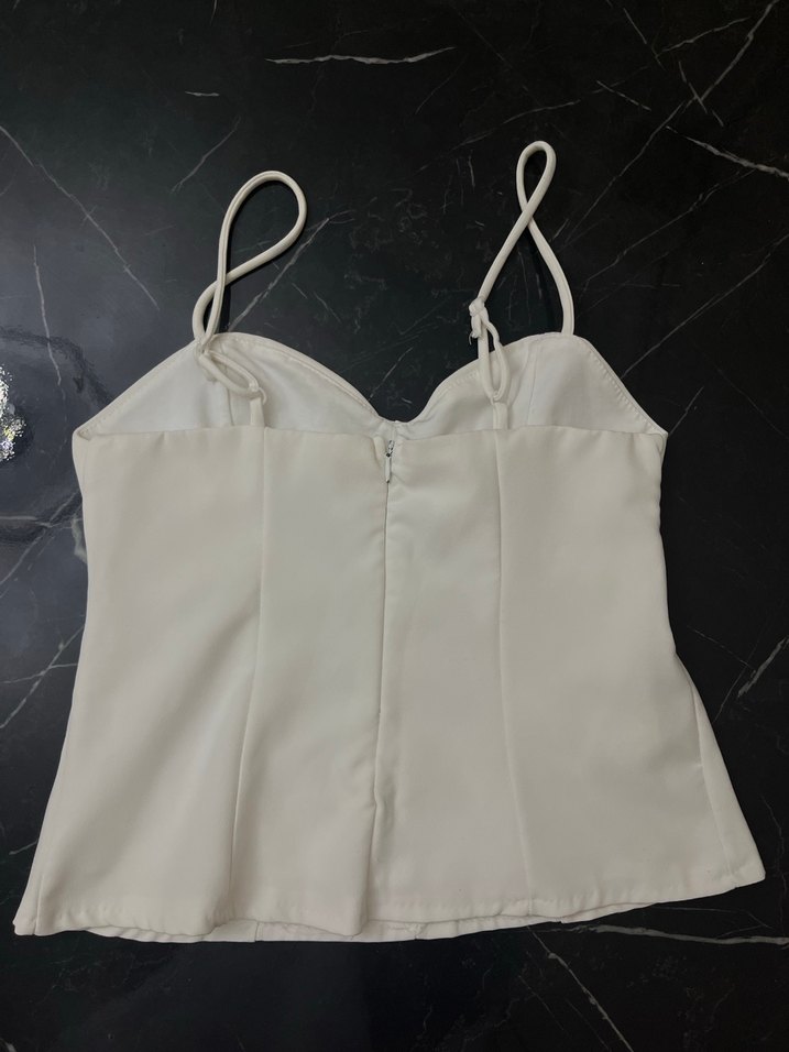 Beyaz  Askılı Büstiyer - Görsel 2