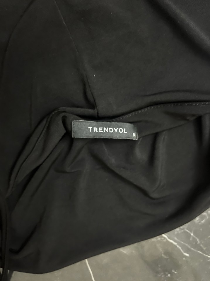 Siyah Uzun Askılı Drapeli Kadın Elbise - Görsel 3