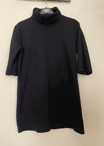 Siyah Boğazlı Kısa Kollu Hamile Tişört - Görsel 2