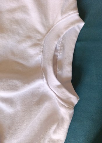 Beyaz Kadın Oversize Pamuklu Sweatshirt - Görsel 2