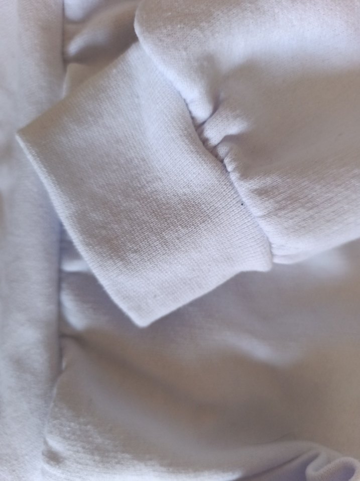 Beyaz Kadın Oversize Pamuklu Sweatshirt - Görsel 4