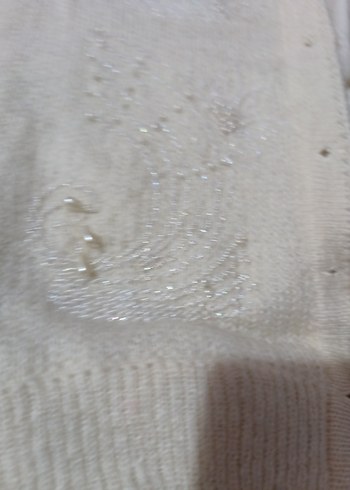 Beyaz Örgü Kadın Hırka - Görsel 7