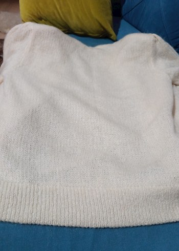 Beyaz Örgü Kadın Hırka - Görsel 6