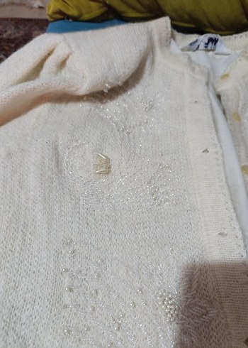 Beyaz Örgü Kadın Hırka - Görsel 3