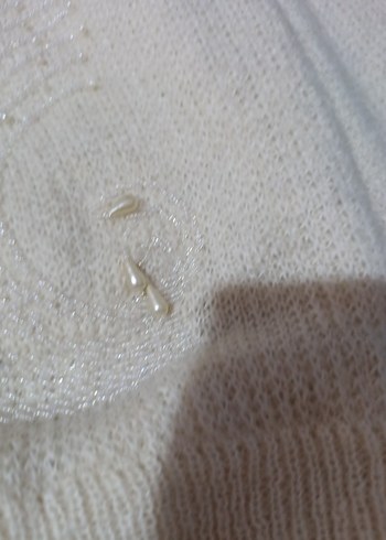 Beyaz Örgü Kadın Hırka - Görsel 8