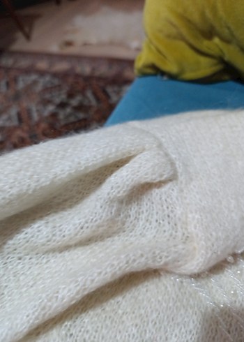 Beyaz Örgü Kadın Hırka - Görsel 2