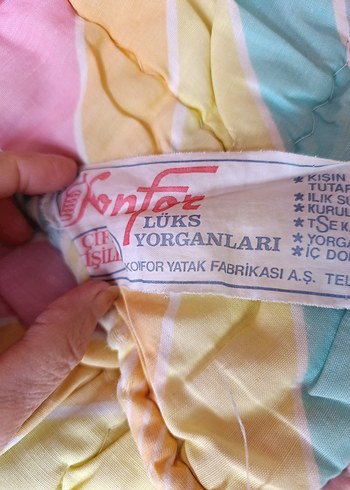 Pastel Renkli Batik çift kişilik elyaf yorgan - Görsel 2