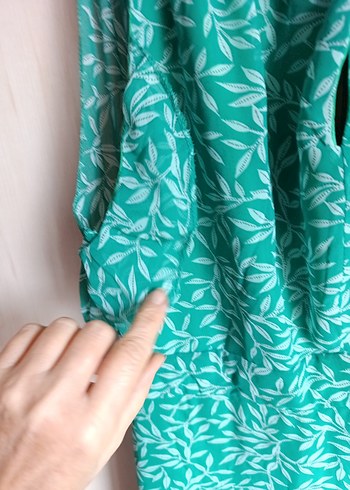 Yeşil Renkli Bohem Uzun Elbise - Görsel 2