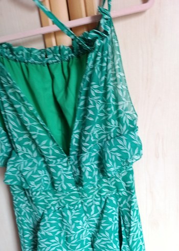 Yeşil Renkli Bohem Uzun Elbise - Görsel 5