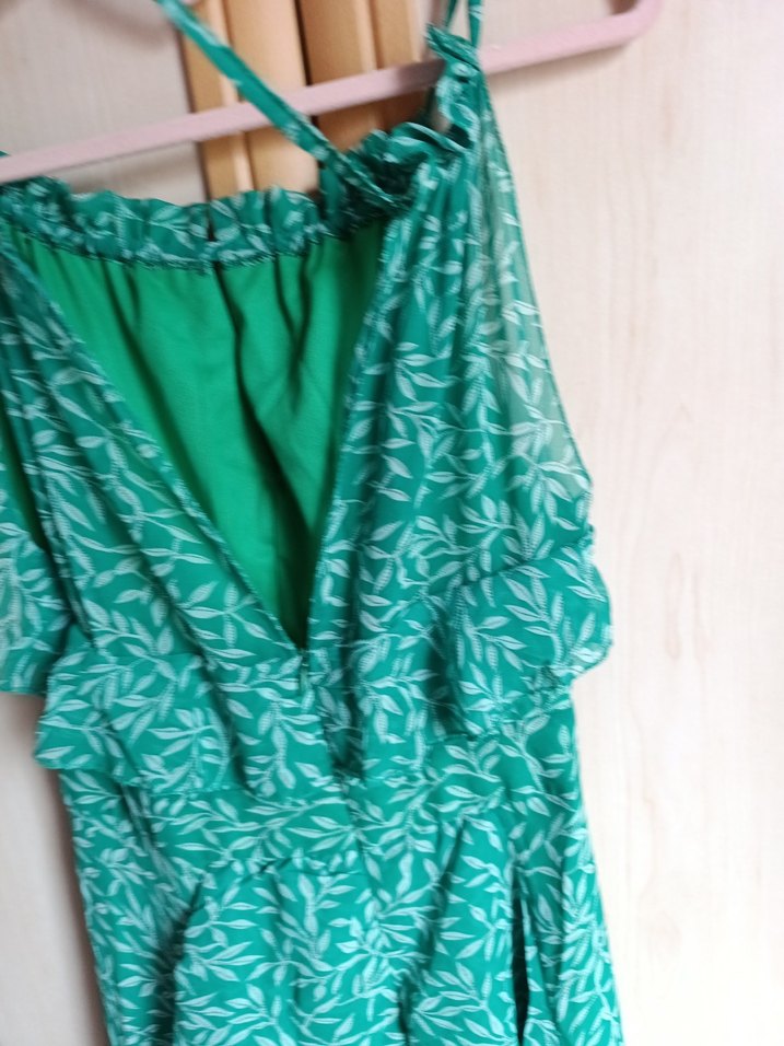 Yeşil Renkli Bohem Uzun Elbise - Görsel 5