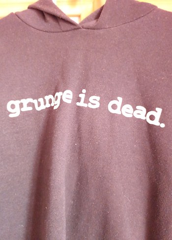 Siyah Grunge Baskılı Kadın Sweatshirt - Görsel 5