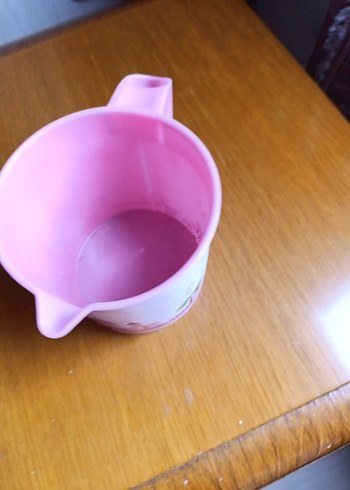 Pembe Unicorn Desenli Plastik Su kabı - Görsel 7