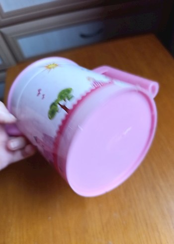 Pembe Unicorn Desenli Plastik Su kabı - Görsel 5