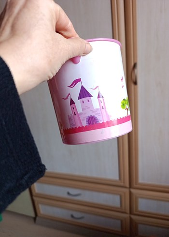 Pembe Unicorn Desenli Plastik Su kabı - Görsel 4