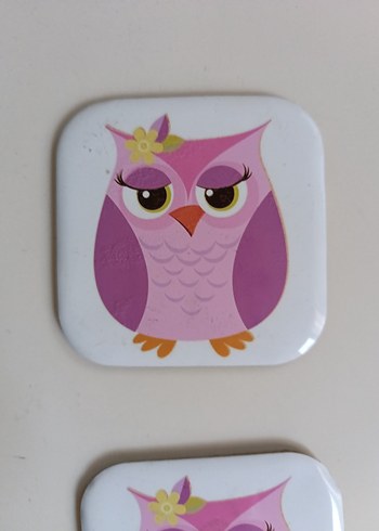 Pembe Baykuş Temalı  bardak altlığı - Görsel 3