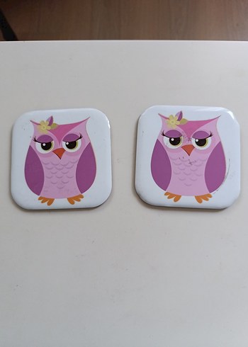 Pembe Baykuş Temalı  bardak altlığı - Görsel 4