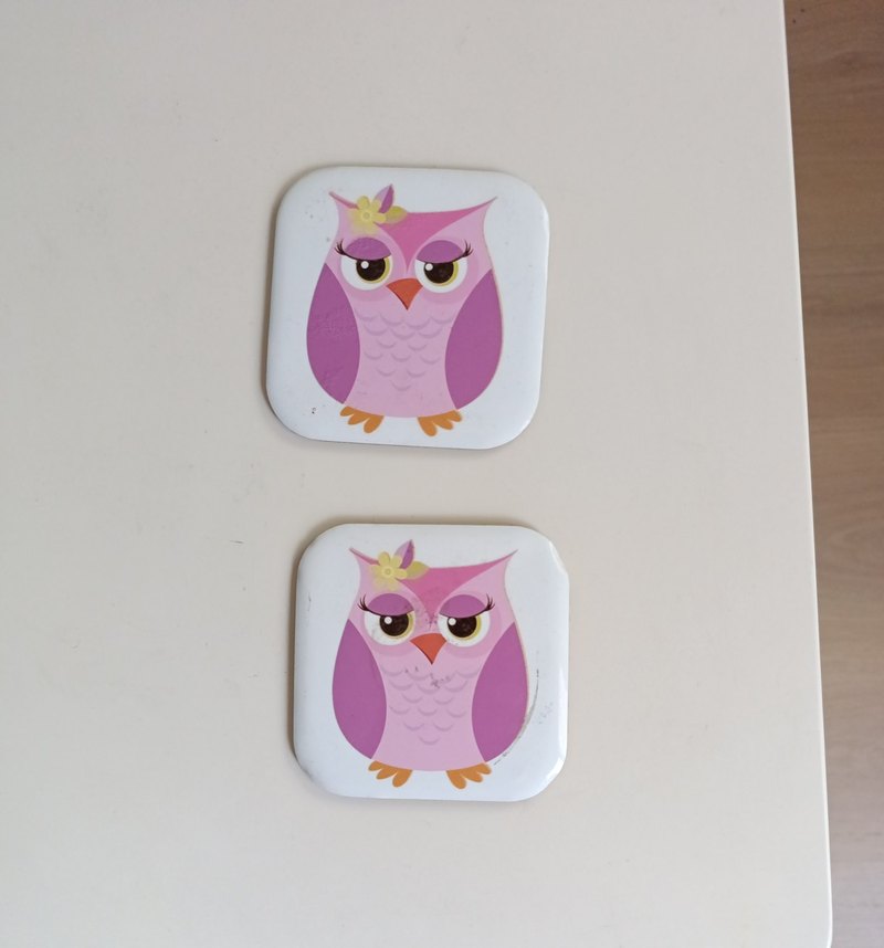 Pembe Baykuş Temalı  bardak altlığı - Görsel 2