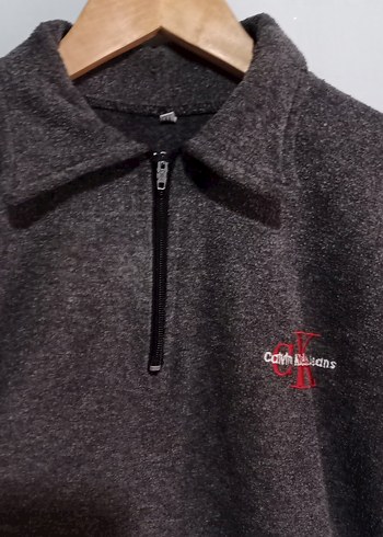 xs Beden Gri Fermuarlı Erkek Polar Sweatshirt