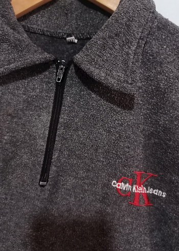 xs Beden gri Renk Gri Fermuarlı Erkek Polar Sweatshirt