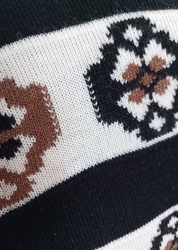 xl Beden Desenli Uzun Kollu Triko Kazak