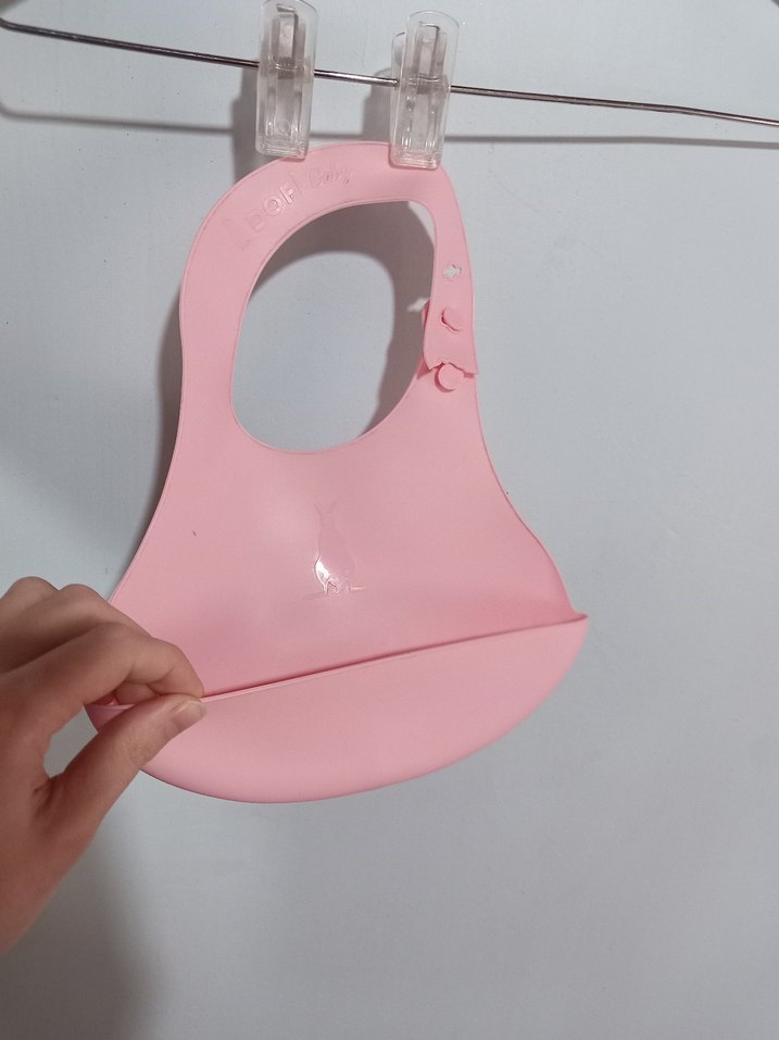 Sofi marka silikon mama önlüğü Pastel Pembe - Görsel 2