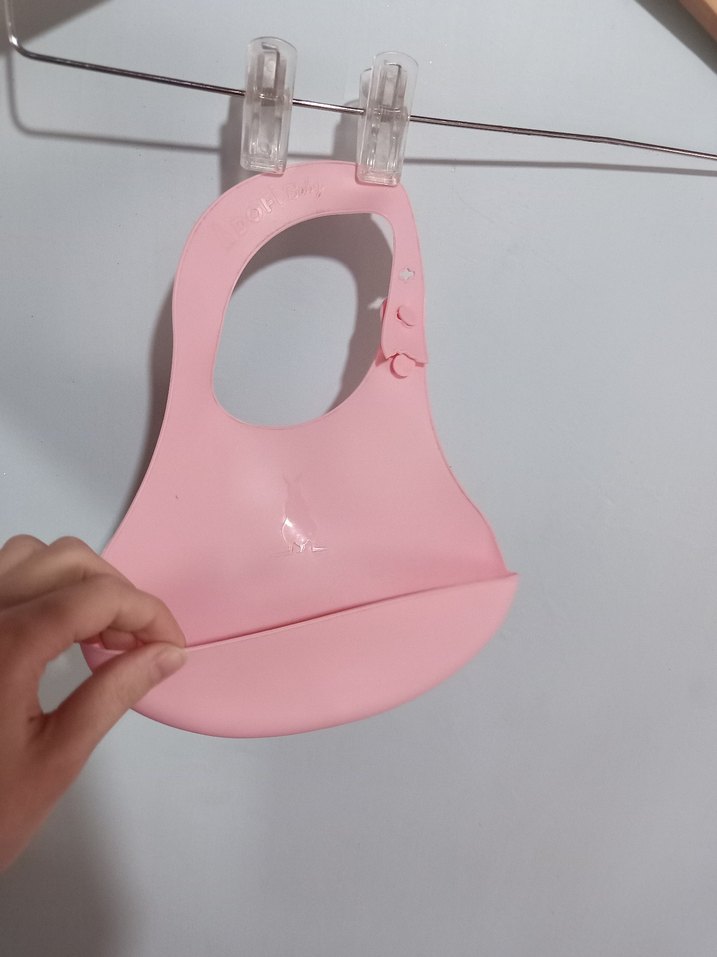 Sofi marka silikon mama önlüğü Pastel Pembe - Görsel 3