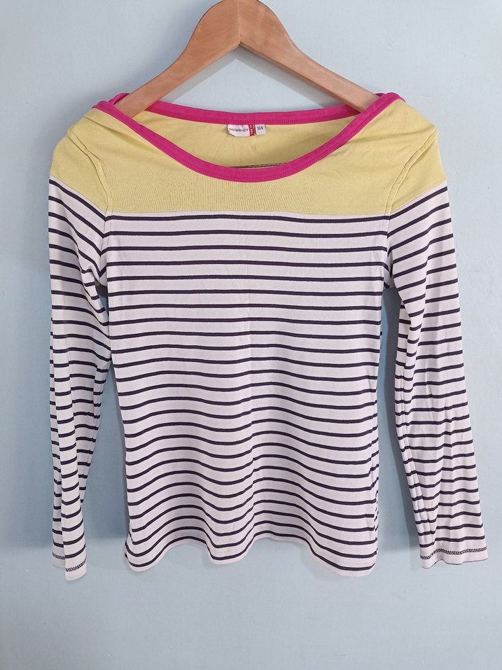 pamuk penye sarı pembe siyah beyaz çizgili - Görsel 2