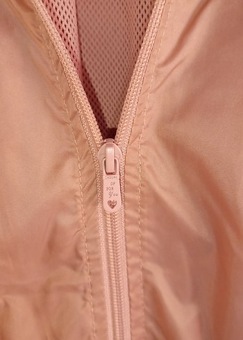 yağmurluk gül Pembe Kapüşonlu Ceket - Görsel 7