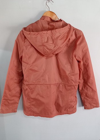 yağmurluk gül Pembe Kapüşonlu Ceket - Görsel 4