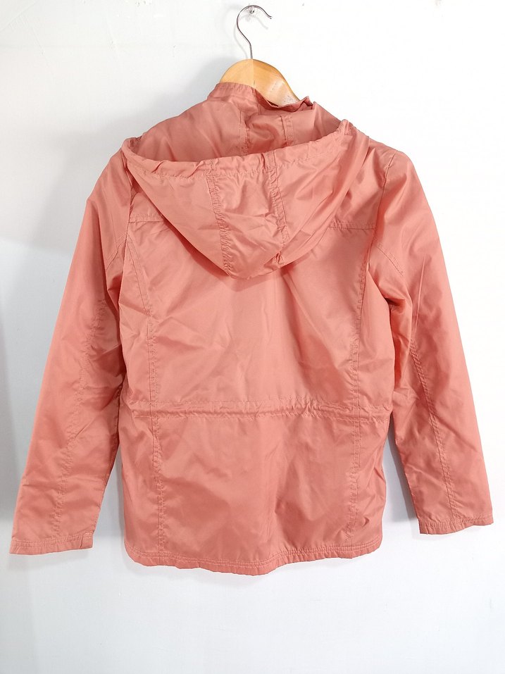 yağmurluk gül Pembe Kapüşonlu Ceket - Görsel 5