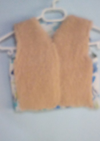 Kızlar için Bej Peluş Yelek - Görsel 5