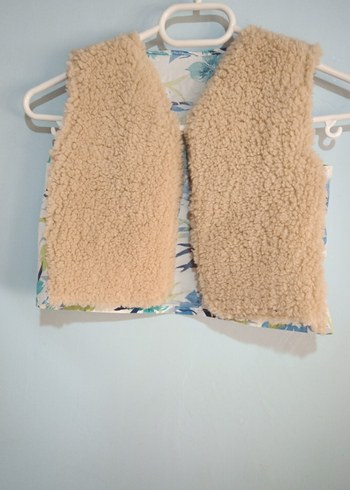 Kızlar için Bej Peluş Yelek - Görsel 4