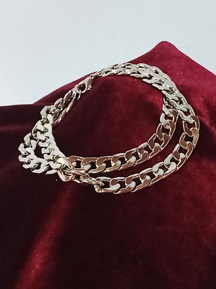 Parlak gümüş Renkli Zincir Kolye - Görsel 2