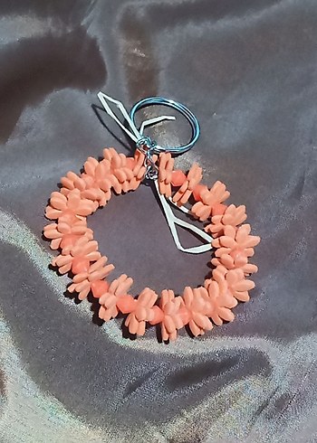 turuncu Boncuklu çiçek Anahtarlık - Görsel 3