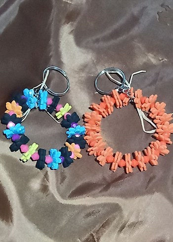 turuncu Boncuklu çiçek Anahtarlık - Görsel 2