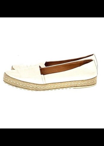 Beyaz Espadril Bambi hakiki deri - Görsel 3