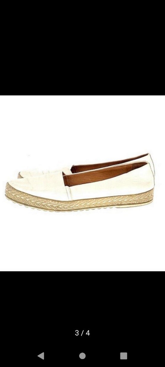 Beyaz Espadril Bambi hakiki deri - Görsel 3