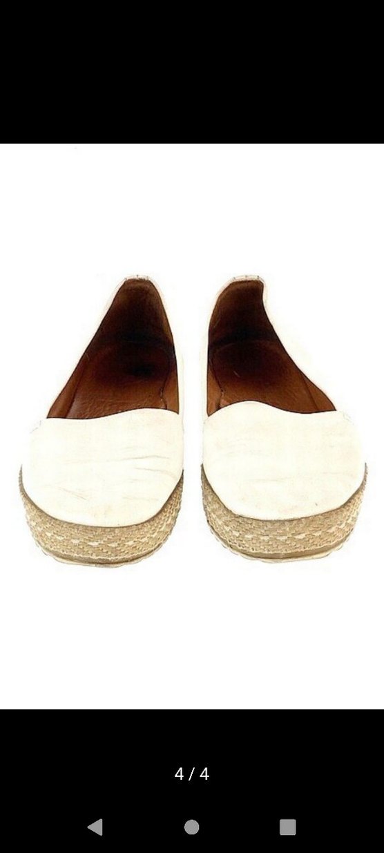 Beyaz Espadril Bambi hakiki deri - Görsel 4