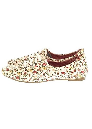 Çiçek Desenli Bağcıklı Spor Ayakkabı Bambi babet ayakkabı - Görsel 5