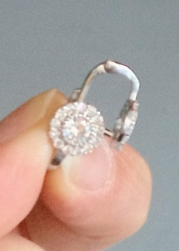 925 Ayar Gümüş Zirkon Taşlı Klipsli Küpe - Görsel 3