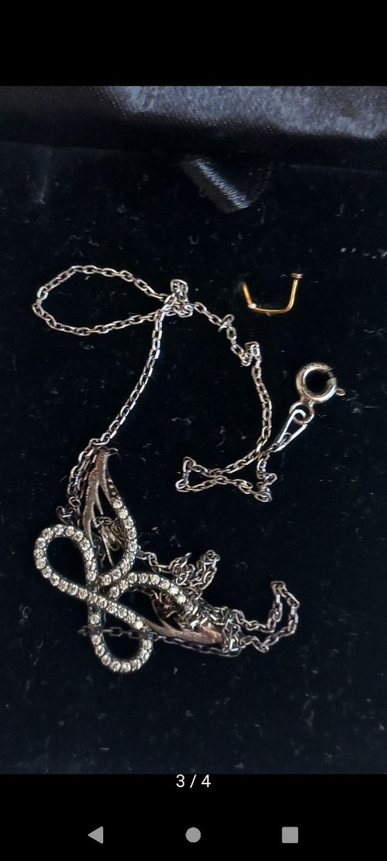 Melek Kanatlı Sonsuzluk Gümüş Kolye - Görsel 4