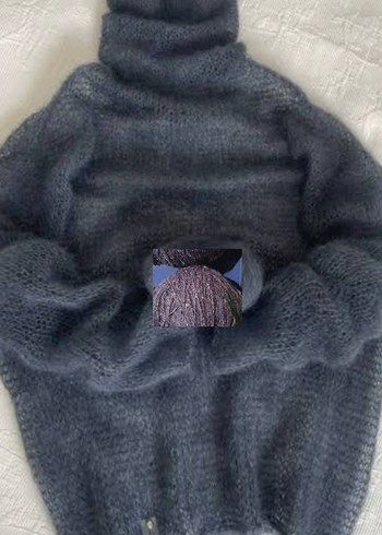 Gri gevşek Örgü Kazak ipi moher ip - Görsel 3